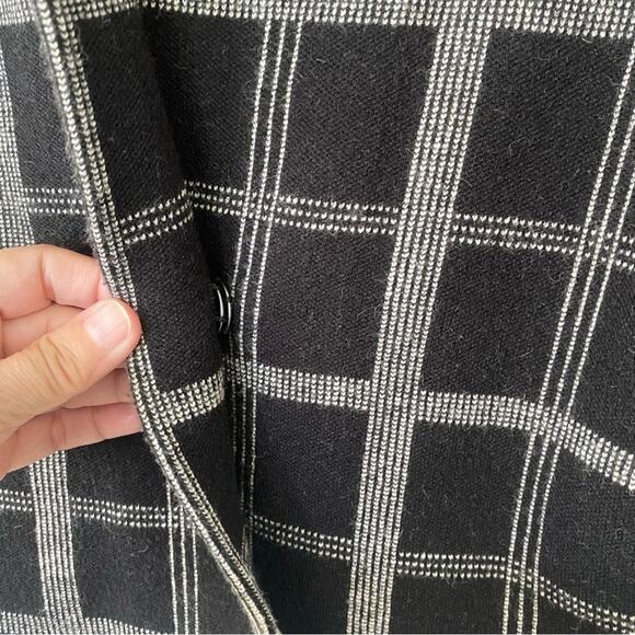 Moth by Anthropologie Knit Sweater Blazer Windowpane Black White S Office Career - Picture 5 of 10
